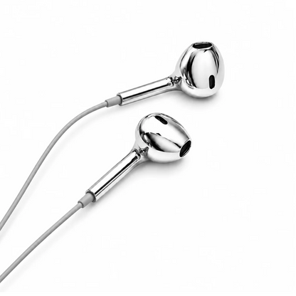 Écouteurs Argentés Fashion - Compatible avec votre téléphone, tablette, ordinateur - avec câble USB-C, Lightning ou 3,5 Jack