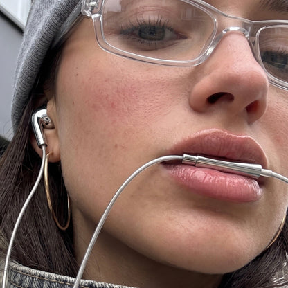 Écouteurs Argentés Fashion - Compatible avec votre téléphone, tablette, ordinateur - avec câble USB-C, Lightning ou 3,5 Jack